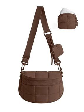 Women's Crossbody Bag Puffer Cute Bum Bag with Pouch